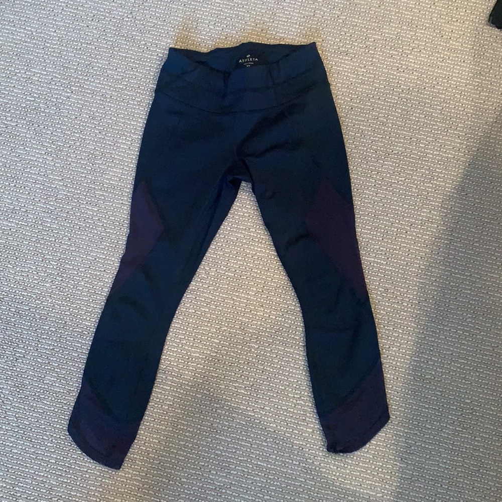Athleta Cropped Leggings with Mesh Detailing